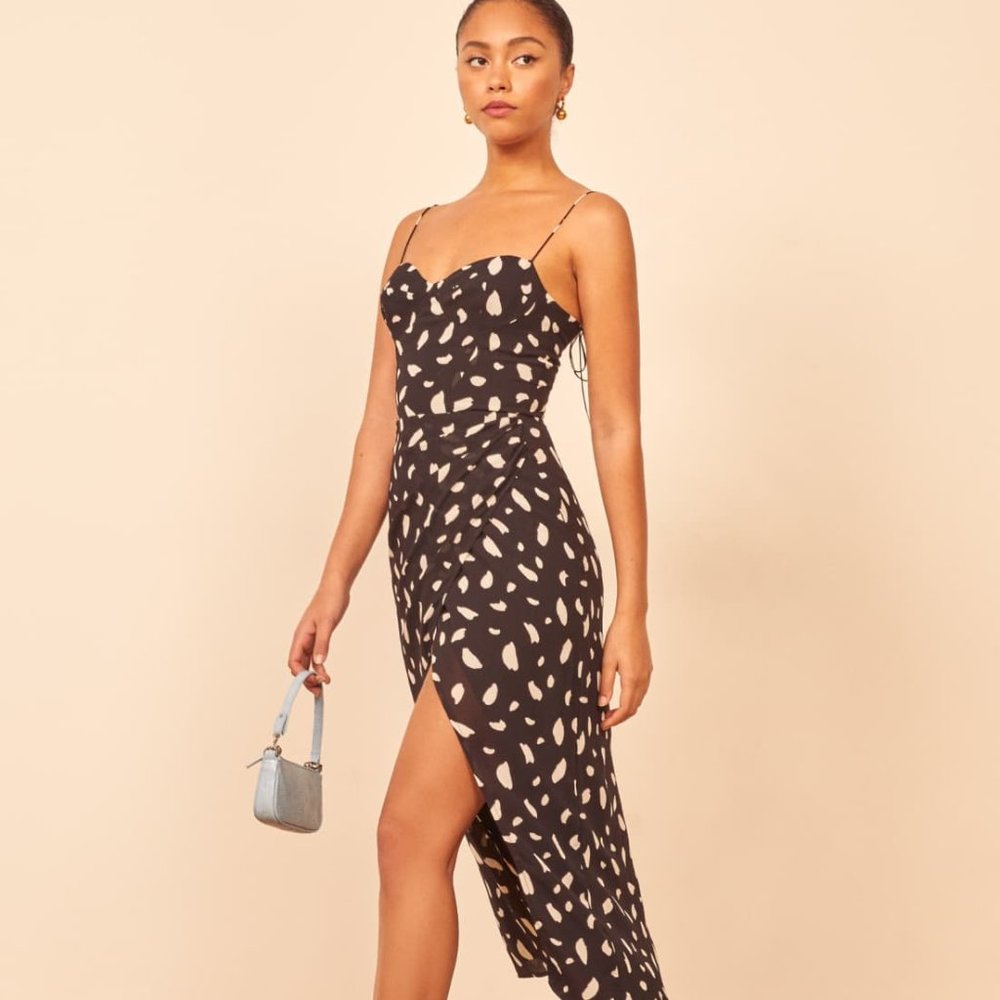 Reformation Midi Kourtney Dress Splotch